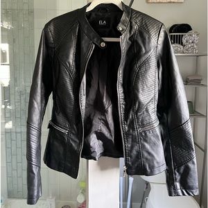 Black leather jacket